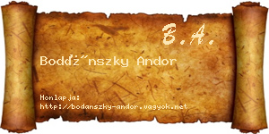 Bodánszky Andor névjegykártya